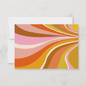 Moderne Retro-Rosa- und Orangefarbene Hochzeit RSVP Karte (Rückseite)