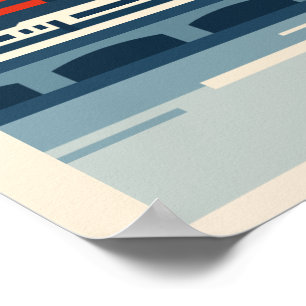 Moderne Retro-Rot Marine Tokio Turm Skyline Reise Poster