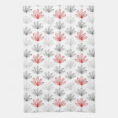 Moderne Retro Rot und Graublüte Geschirrtuch (Vertikal)