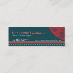 Moderne Retro-Rundstreifen Mini-Visitenkarten Mini Visitenkarte