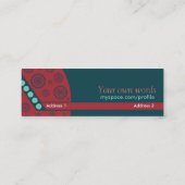 Moderne Retro-Rundstreifen Mini-Visitenkarten Mini Visitenkarte (Rückseite)