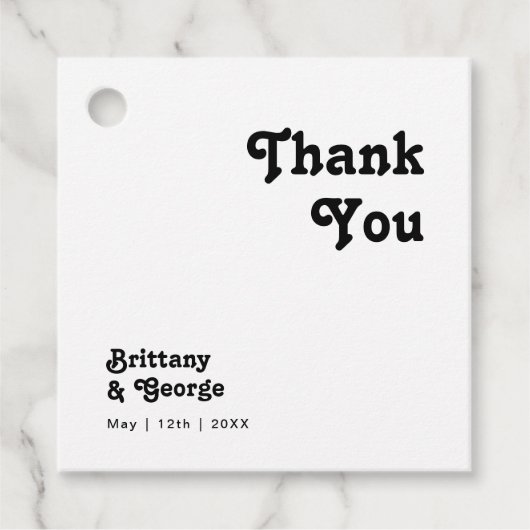 Moderne Retro-Schreiben Vielen Dank für Ihre Unter Geschenkanhänger (Vorderseite)