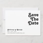 Moderne Retro-Schrift Save the Date horizontal (Vorderseite)