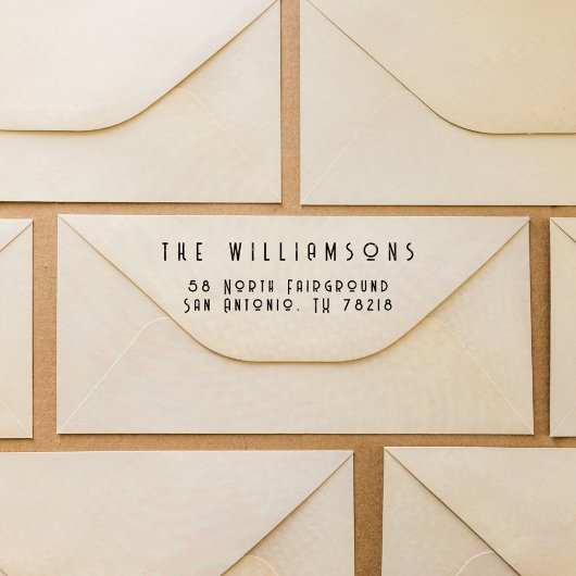 Moderne Retro Schriftart Rücksendeadresse Permastempel