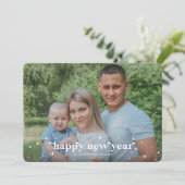 Moderne Retro-Schriftart+Stars - Neue Fotokarte Ankündigung (Stehend Vorderseite)