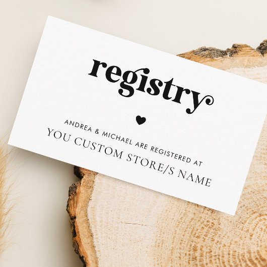 Moderne Retro Script Herz Minimalistische Geschenk Begleitkarte