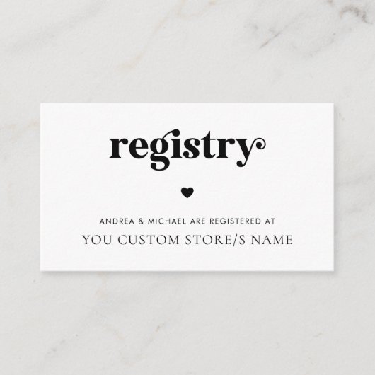 Moderne Retro Script Herz Minimalistische Geschenk Begleitkarte (Vorderseite)