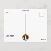 Moderne Retro Segelboote des Mittelalters Postkarte (Rückseite)