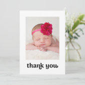Moderne Retro Simple Baby Girl Dusche Dankeskarte (Stehend Vorderseite)