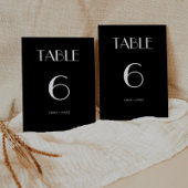 Moderne Retro Solid Black Wedding Tischnummer