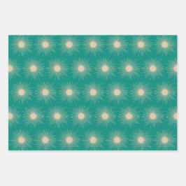 Moderne Retro-Sonnen aus dem Mittelalter in mittle Geschenkpapier Set