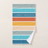Moderne Retro-Sonnenschutzstreifen Personalisiert Badhandtuch Set (Handtuch)