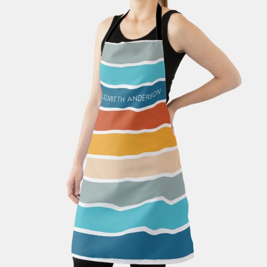 Moderne Retro-Sonnenschutzstreifen Personalisiert Schürze (InSitu)