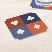 Moderne Retro-Spielkartensymbole Poker & Bridge Untersetzer (angewinkelt)