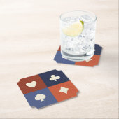 Moderne Retro-Spielkartensymbole Poker & Bridge Untersetzer (Vor Ort)