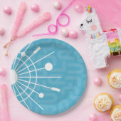 Moderne Retro Sputnik Snowflake MOD Pappteller (Party)