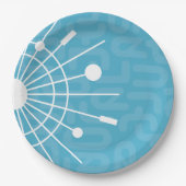 Moderne Retro Sputnik Snowflake MOD Pappteller (Vorderseite)