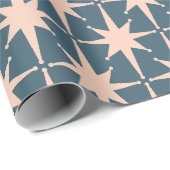 Moderne Retro-Stars aus dem Mittelalter Stahlblau  Geschenkpapier (Rolleneckpunkt)