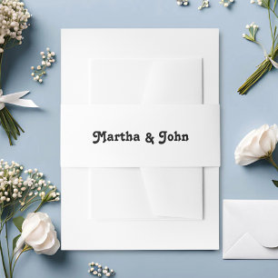 Moderne Retro-Stimmung Weiße und schwarze Hochzeit Einladungsbanderole