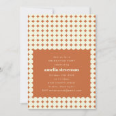 Moderne Retro Terracotta Dots Graduation Party Einladung (Vorderseite)