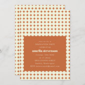 Moderne Retro Terracotta Dots Graduation Party Einladung (Vorne/Hinten)