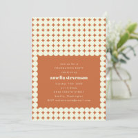 Moderne Retro Terracotta Dots Graduation Party