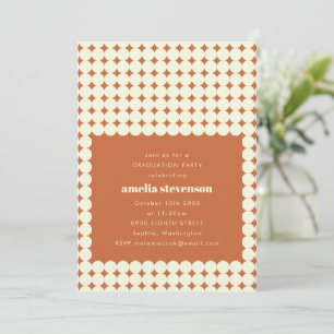 Moderne Retro Terracotta Dots Graduation Party Einladung