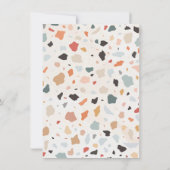 Moderne Retro Terrazzo Hochzeitstorch Einladung (Rückseite)