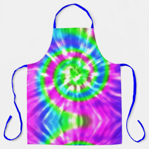 Moderne Retro-Tie-Dye Pink Türkis Blau Schürze