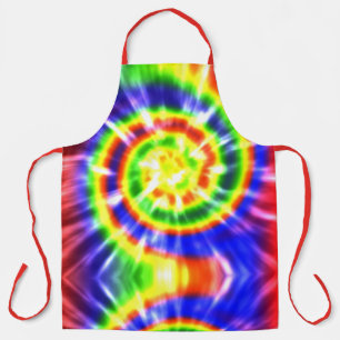 Moderne Retro-Tie-Dye Rot Grün Gelb Schürze