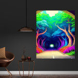 Moderne Retro-Trippy-Illustration Poster<br><div class="desc">Modernes trendy Trippy Illustration Poster. Eine magische und lebendige Retroszene.</div>