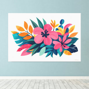 Moderne retro-tropische Flora 01 Leinwanddruck