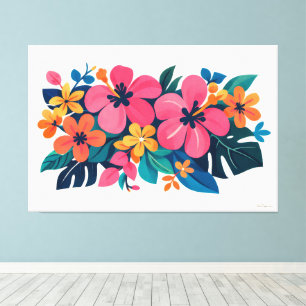Moderne retro-tropische Flora 02 Leinwanddruck