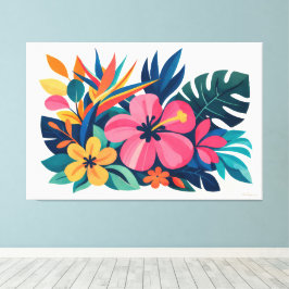 Moderne retro-tropische Flora 03 Leinwanddruck