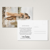 Moderne Retro Typografie 2-Foto Hochzeit Vielen Da Postkarte