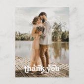 Moderne Retro Typografie 2-Foto Hochzeit Vielen Da Postkarte (Vorderseite)