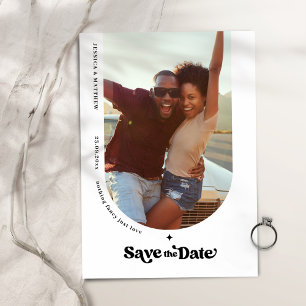 Moderne Retro-Typografie Arch Save The Date Foto