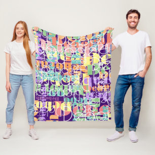 Moderne Retro-Typografie Personalisiert farbig Fleecedecke