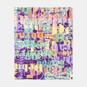 Moderne Retro-Typografie Personalisiert farbig Fleecedecke (Vorderseite)