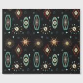 Moderne Retro-Uhren im MCM Mitte der 60er Jahre fu Geschenkpapier (Flach)