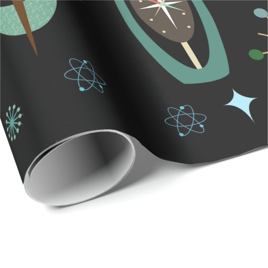 Moderne Retro-Uhren im MCM Mitte der 60er Jahre fu Geschenkpapier (Rolleneckpunkt)