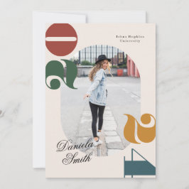 Moderne Retro- und Fettklasse des Abschlusses 2024 Einladung