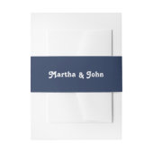 Moderne Retro Vibes Navy Blue & White Wedding Einladungsbanderole (Vorderseite Beispiel)
