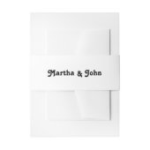 Moderne Retro Vibes White & Black Wedding Einladungsbanderole (Vorderseite Beispiel)