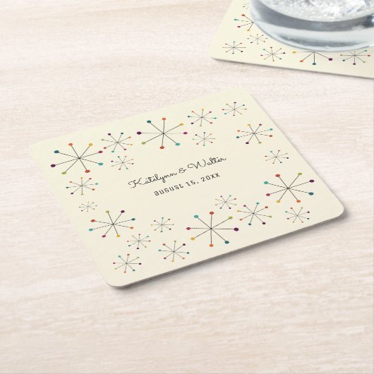 Moderne Retro-Vintage Hochzeit im Mittelalter Rechteckiger Pappuntersetzer (angewinkelt)