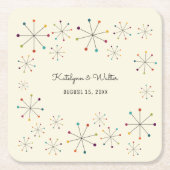 Moderne Retro-Vintage Hochzeit im Mittelalter Rechteckiger Pappuntersetzer (Vorderseite)