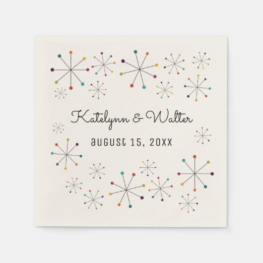 Moderne Retro-Vintage Hochzeit im Mittelalter Serviette (Vorderseite)