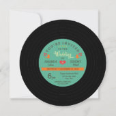 Moderne Retro Vinyl Record Hochzeit Einladung (Vorderseite)