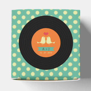 Moderne Retro Vinyl Record Hochzeit Geschenkschachtel