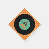 Moderne Retro Vinyl Record Hochzeit Serviette (Ecke)